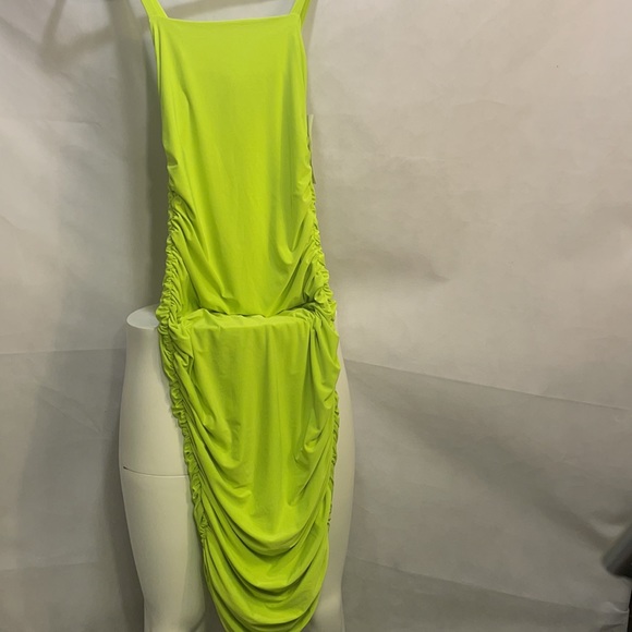 Ruched Bodycon Neon Lights Low Back Dress - Picture 3 of 7
